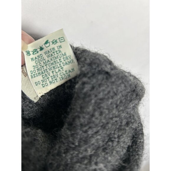 Aran Sweater Market Women's Gray Cable Knit 100%Merino Wool Turtleneck Sweater M - Picture 10 of 10